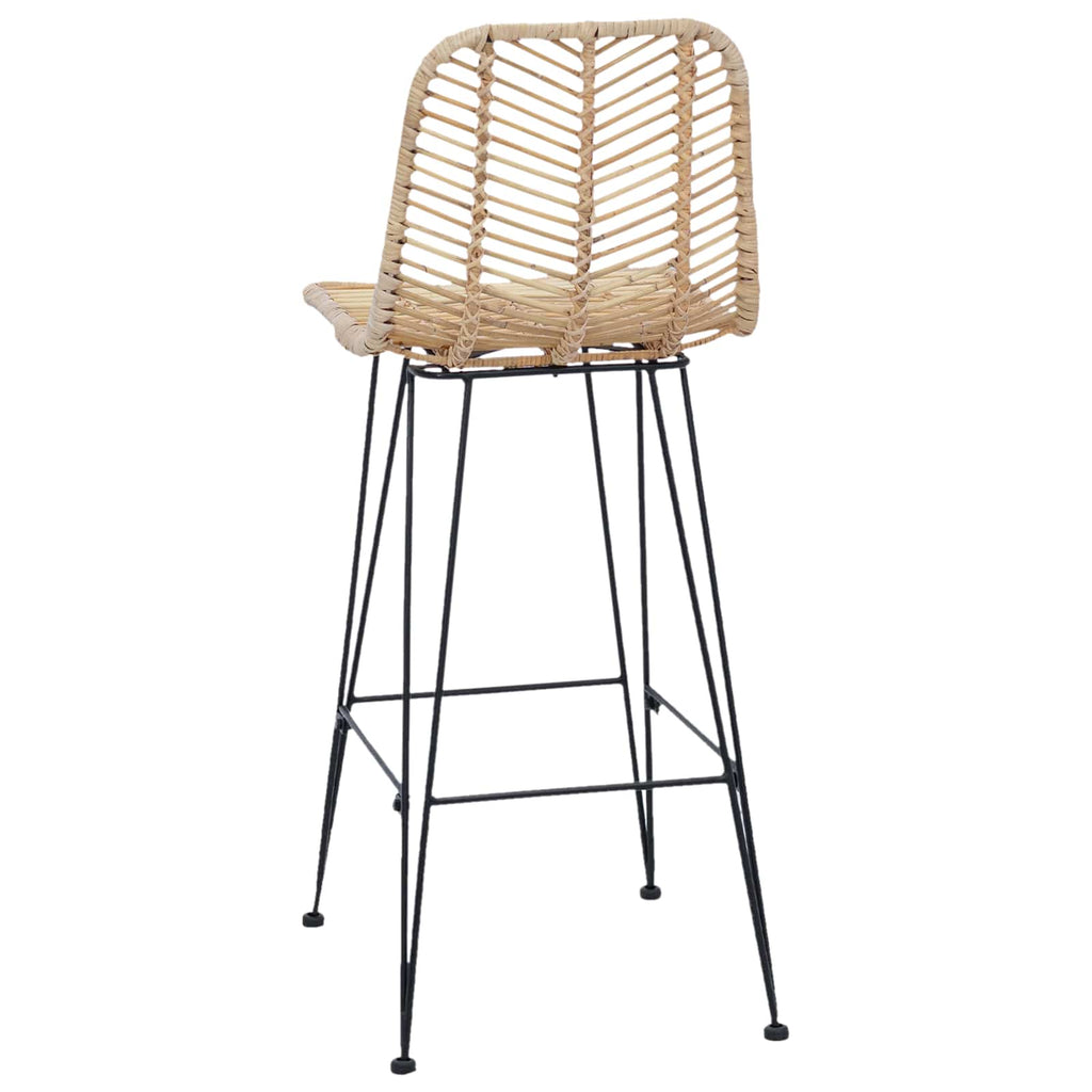 Silla de Bar 2 pcs 44 x 52 x 111 cm Ratan e Hierro