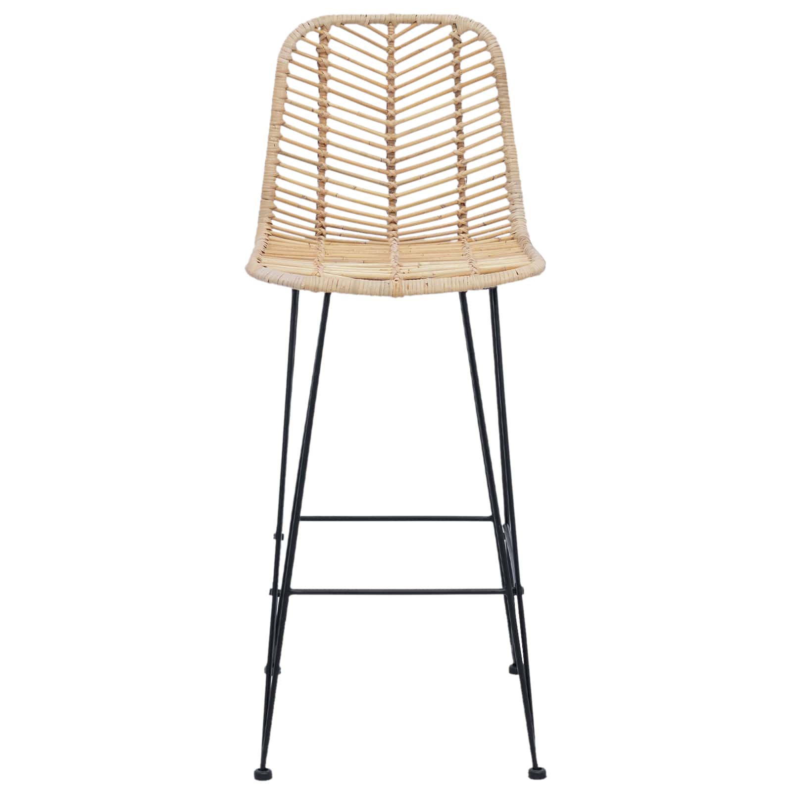Silla de Bar 2 pcs 44 x 52 x 111 cm Ratan e Hierro
