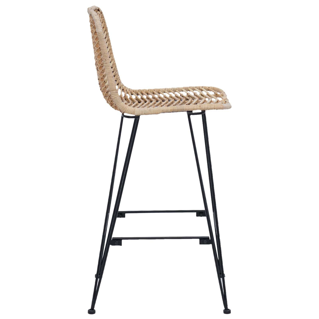 Silla de Bar 2 pcs 44 x 52 x 111 cm Ratan e Hierro