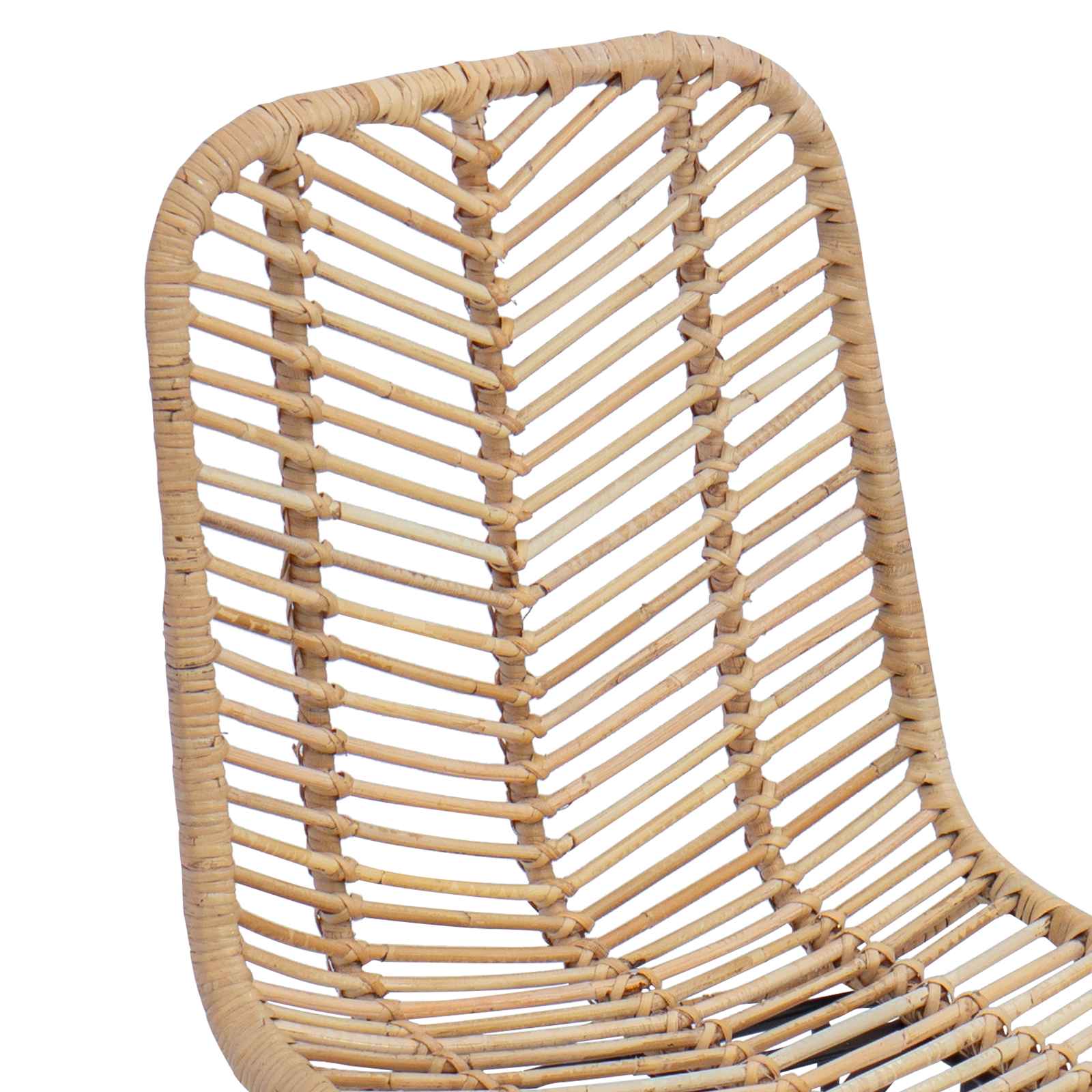 Silla de comedor 2 pcs Ratan e Hierro Natural