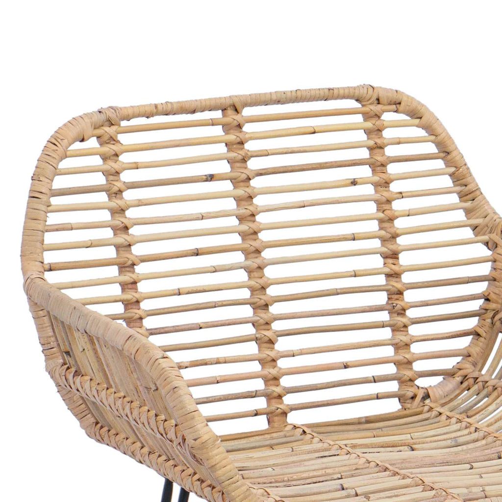 Silla de Bar 2 pcs 55 x 52 x 105 cm Ratan e Hierro
