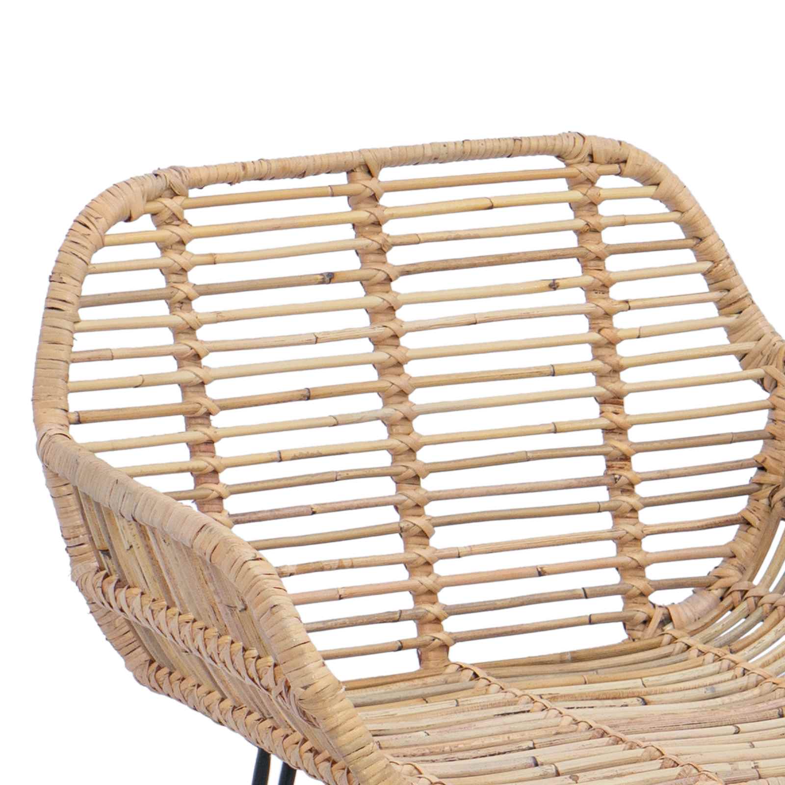 Silla de Bar 2 pcs 55 x 52 x 105 cm Ratan e Hierro