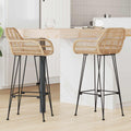 Silla de Bar 2 pcs 55 x 52 x 105 cm Ratan e Hierro