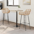 Silla de Bar 2 pcs 55 x 52 x 105 cm Ratan e Hierro