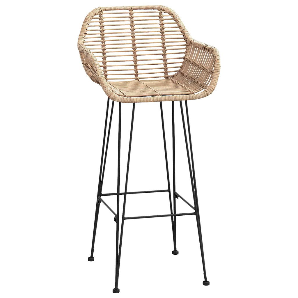 Silla de Bar 2 pcs 55 x 52 x 105 cm Ratan e Hierro