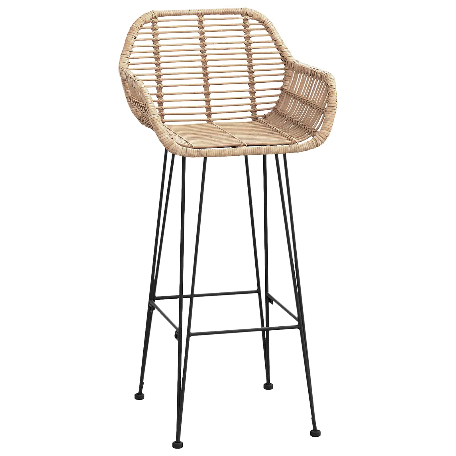 Silla de Bar 2 pcs 55 x 52 x 105 cm Ratan e Hierro