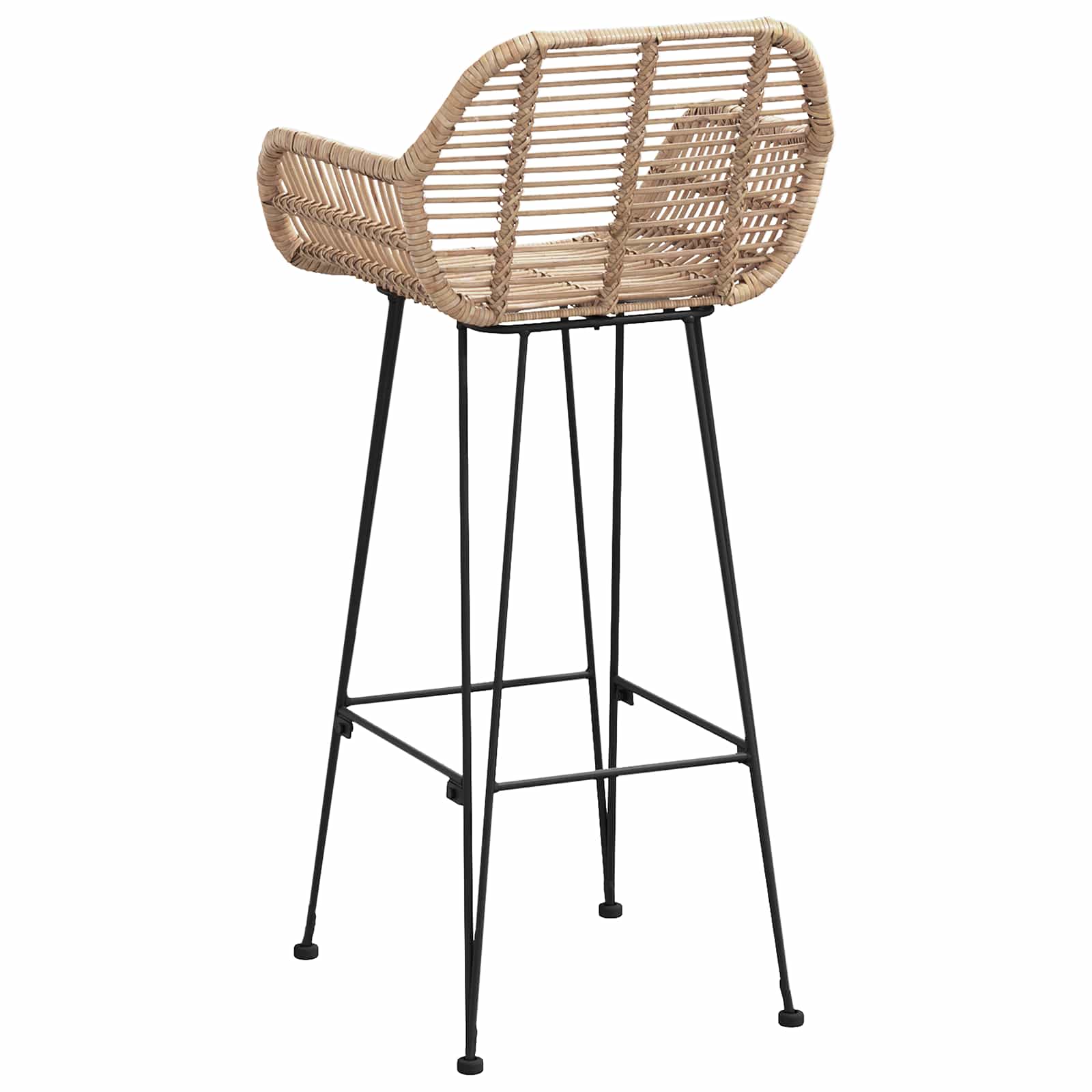 Silla de Bar 2 pcs 55 x 52 x 105 cm Ratan e Hierro