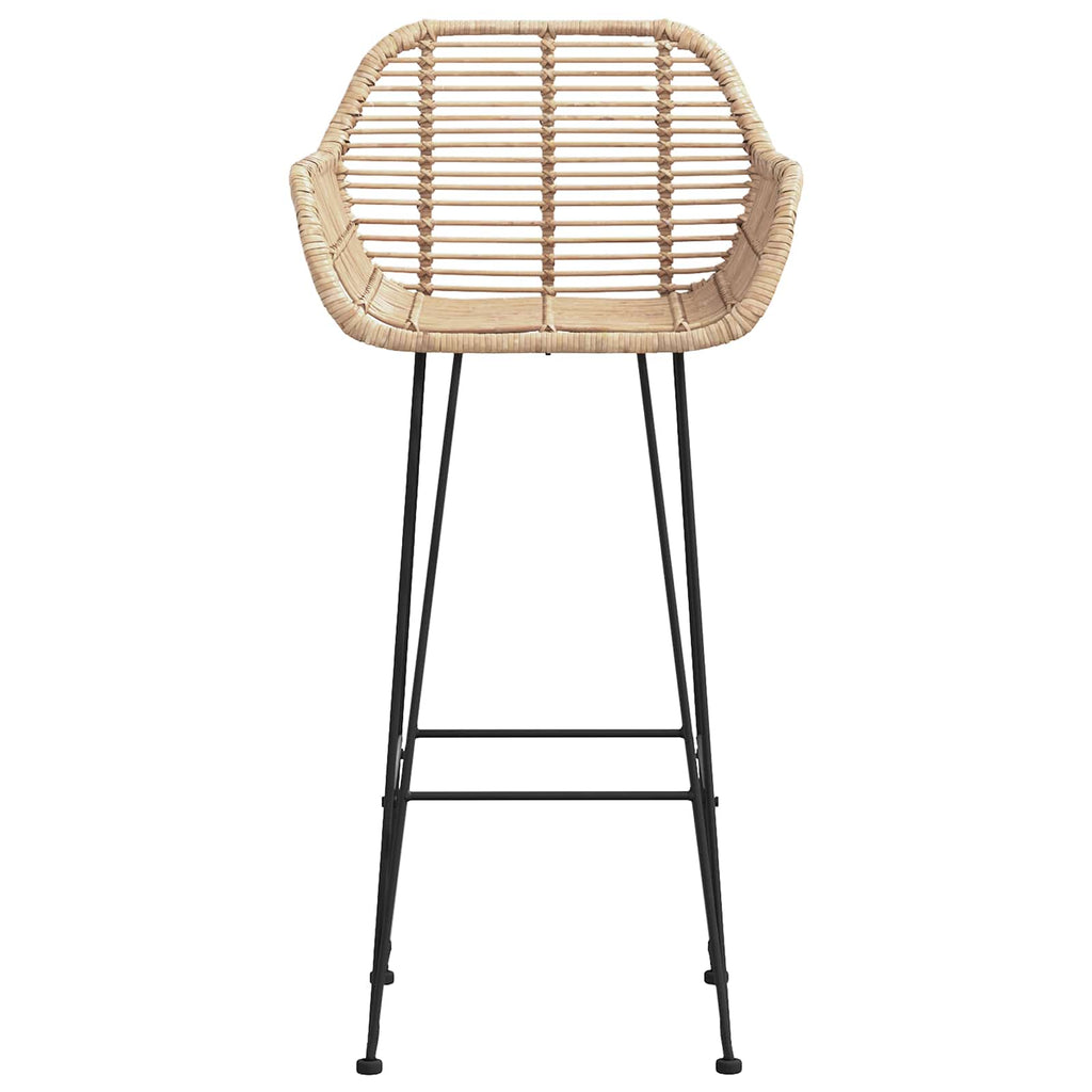 Silla de Bar 2 pcs 55 x 52 x 105 cm Ratan e Hierro