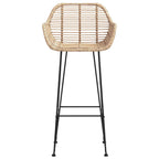 Silla de Bar 2 pcs 55 x 52 x 105 cm Ratan e Hierro
