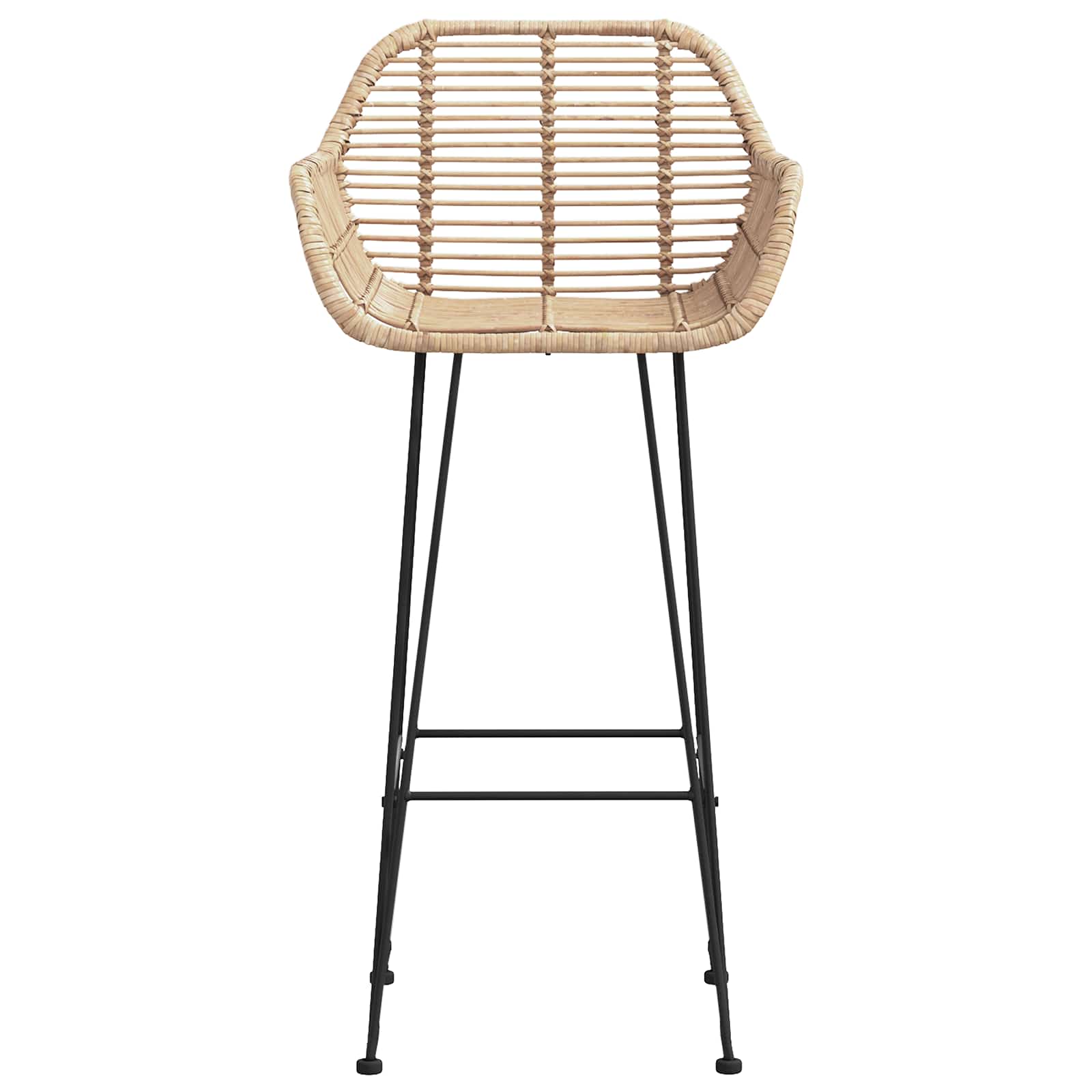 Silla de Bar 2 pcs 55 x 52 x 105 cm Ratan e Hierro
