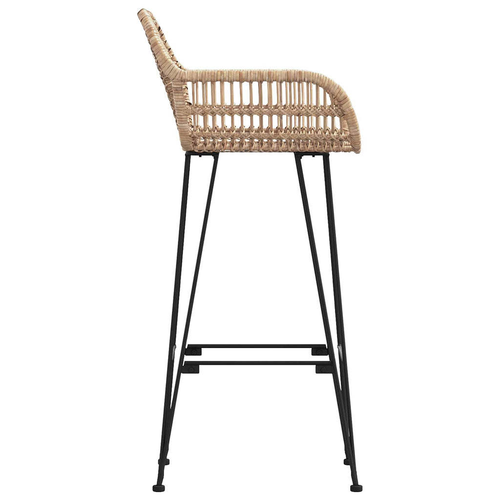 Silla de Bar 2 pcs 55 x 52 x 105 cm Ratan e Hierro