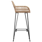 Silla de Bar 2 pcs 55 x 52 x 105 cm Ratan e Hierro