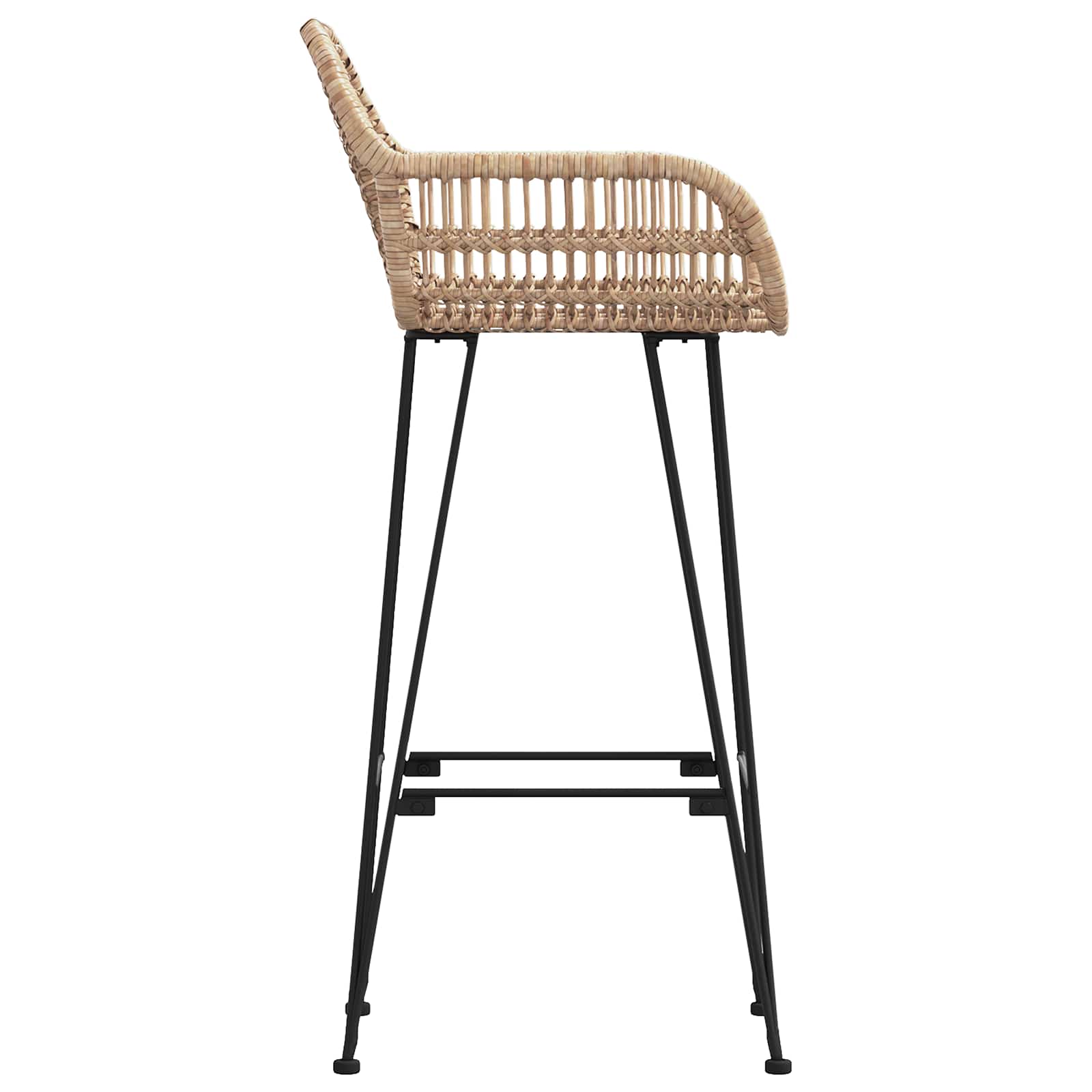 Silla de Bar 2 pcs 55 x 52 x 105 cm Ratan e Hierro