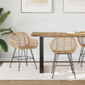 Silla de comedor 2 pcs Ratan e Hierro Natural 55 x 50 x 74 cm