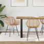 Dining Chair 2 pcs Rattan and Iron Natural 55 x 50 x 74 cm