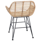 Silla de comedor 2 pcs Ratan e Hierro Natural 55 x 50 x 74 cm