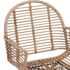 Silla de comedor 2 pcs Ratan e Hierro Natural 57 x 55 x 85 cm