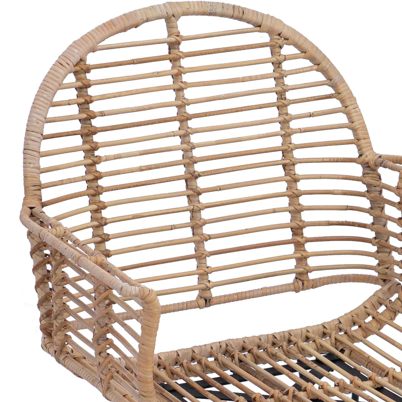 Silla de comedor 2 pcs Ratan e Hierro Natural 57 x 55 x 85 cm