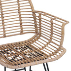 Silla de comedor 2 pcs Ratan e Hierro Natural 57 x 55 x 85 cm