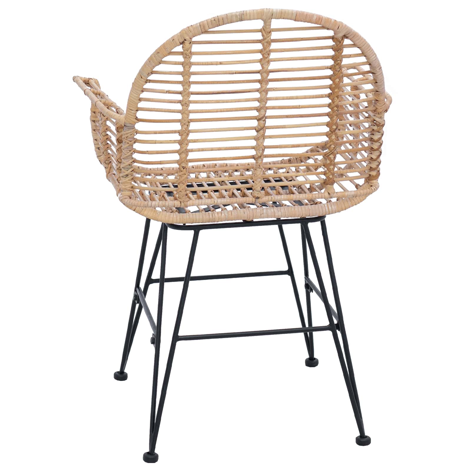 Silla de comedor 2 pcs Ratan e Hierro Natural 57 x 55 x 85 cm