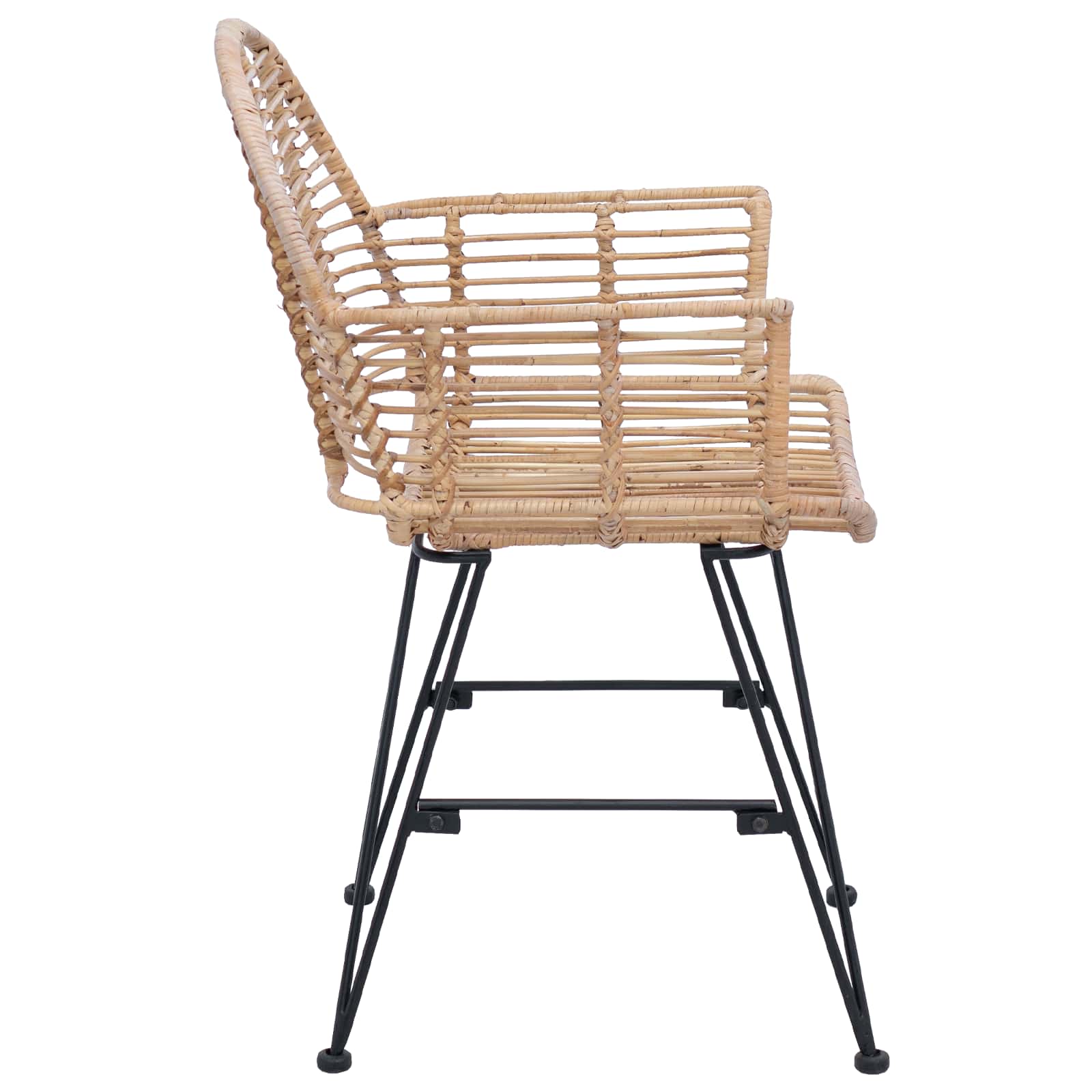 Silla de comedor 2 pcs Ratan e Hierro Natural 57 x 55 x 85 cm