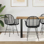 Cadeira de Jantar 2 pcs Rattan e Ferro Natural 57 x 55 x 85 cm