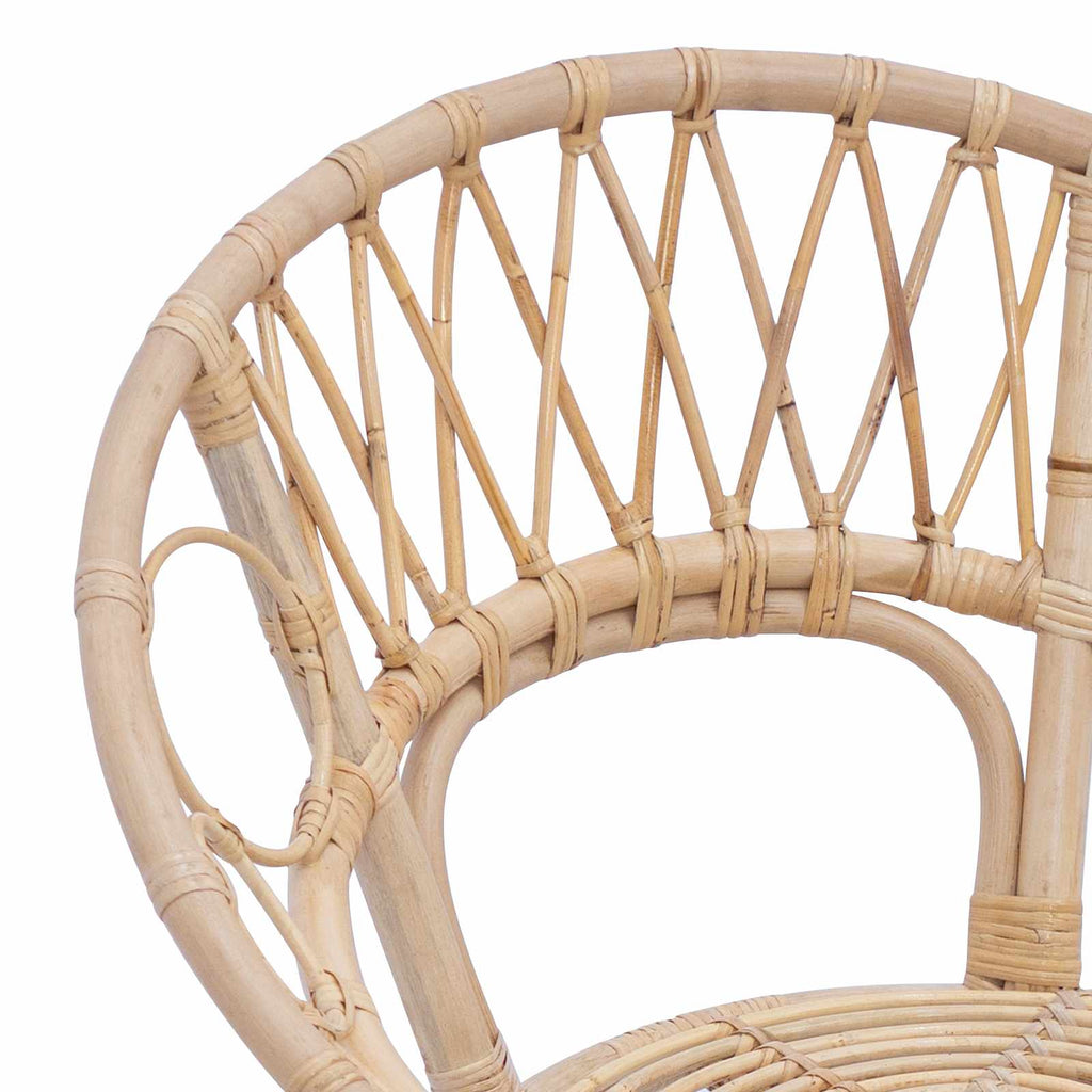 Silla de comedor 2 pcs Ratan e Hierro Natural 54 x 65 x 82 cm