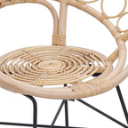 Silla de comedor 2 pcs Ratan e Hierro Natural 54 x 65 x 82 cm