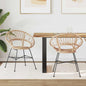 Silla de comedor 2 pcs Ratan e Hierro Natural 54 x 65 x 82 cm