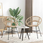 Silla de comedor 2 pcs Ratan e Hierro Natural 54 x 65 x 82 cm