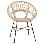 Silla de comedor 2 pcs Ratan e Hierro Natural 54 x 65 x 82 cm