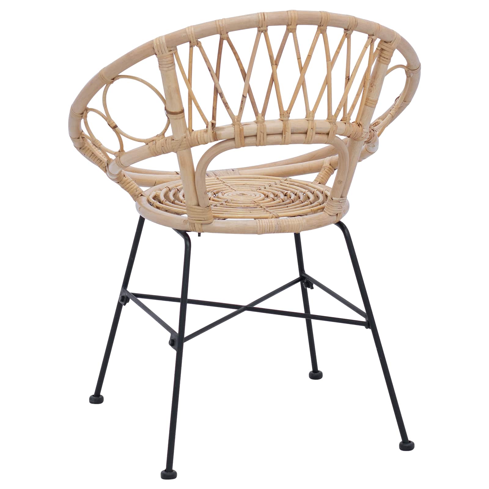 Silla de comedor 2 pcs Ratan e Hierro Natural 54 x 65 x 82 cm