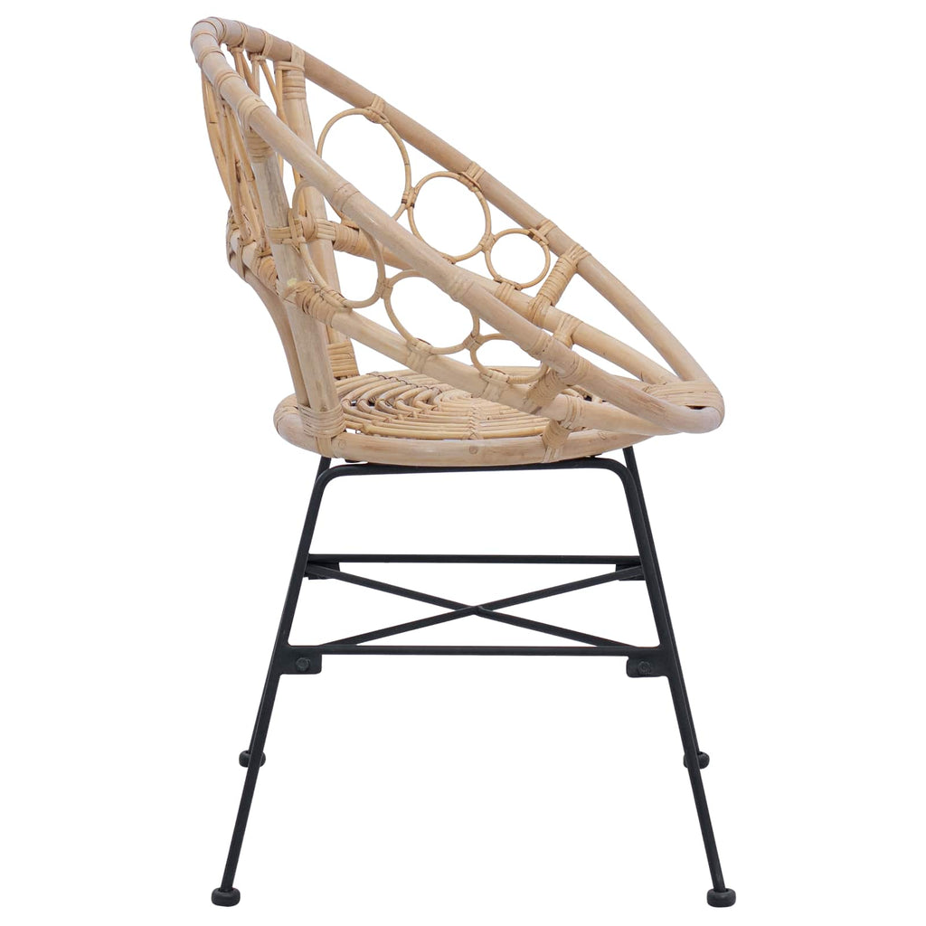 Silla de comedor 2 pcs Ratan e Hierro Natural 54 x 65 x 82 cm