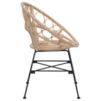 Silla de comedor 2 pcs Ratan e Hierro Natural 54 x 65 x 82 cm