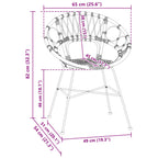 Silla de comedor 2 pcs Ratan e Hierro Natural 54 x 65 x 82 cm