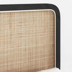 Cabecero con cabecera Negro 100 x 55 x 3 cm Ratán