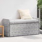Storage bench with cushion Grey 110 x 40 x 50 cm Rattan