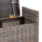 Banco de almacenamiento con cojín Gris 110 x 40 x 50 cm Ratán