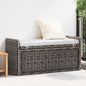 Storage bench with cushion Grey 110 x 40 x 50 cm Rattan