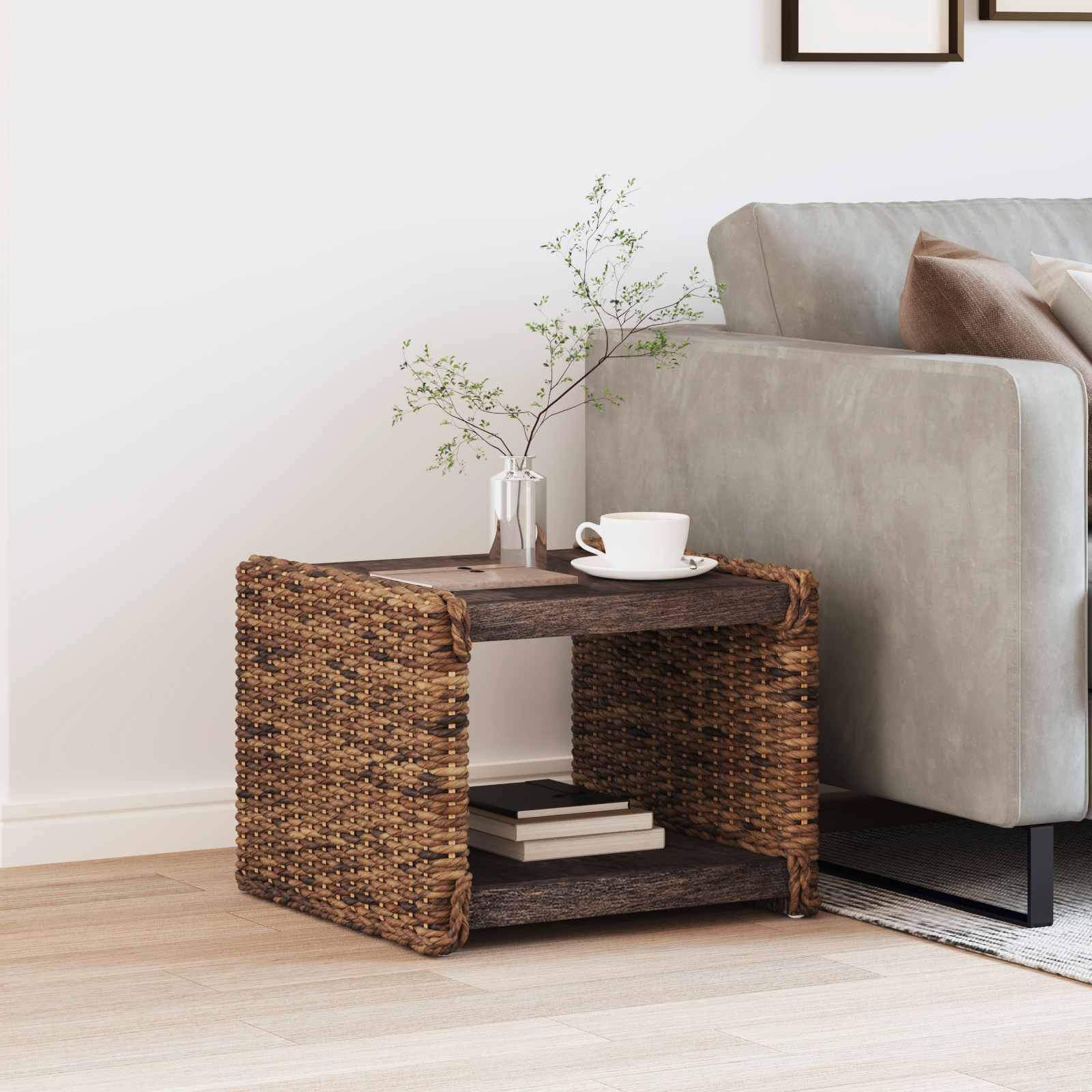 Mesa de Café Natural 110 x 55 x 35 cm Madera de Caoba Sólida
