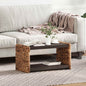 Mesa de Centro Natural 110 x 55 x 35 cm Madeira de Mogno Maciço