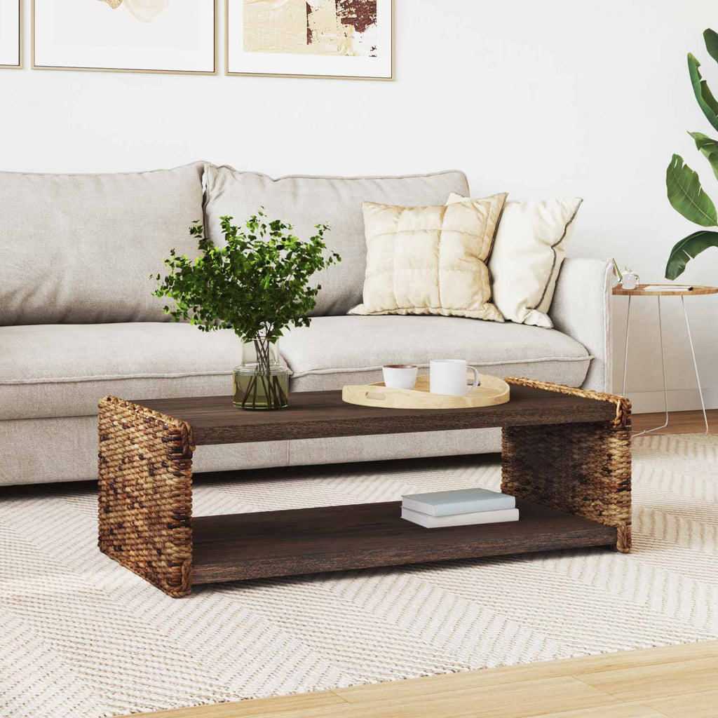 Mesa de Café Natural 110 x 55 x 35 cm Madera de Caoba Sólida