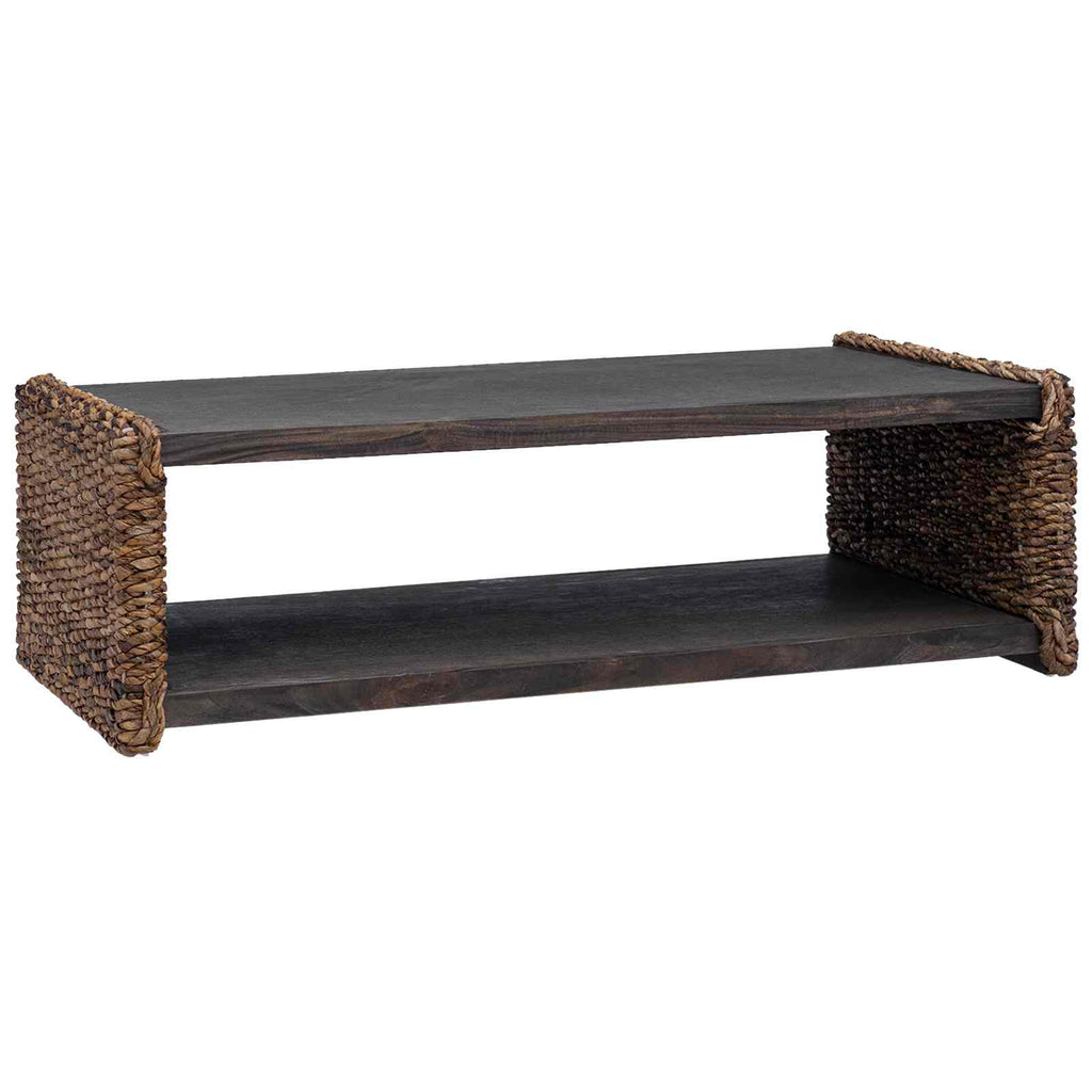 Mesa de Café Natural 110 x 55 x 35 cm Madera de Caoba Sólida