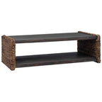 Mesa de Café Natural 110 x 55 x 35 cm Madera de Caoba Sólida