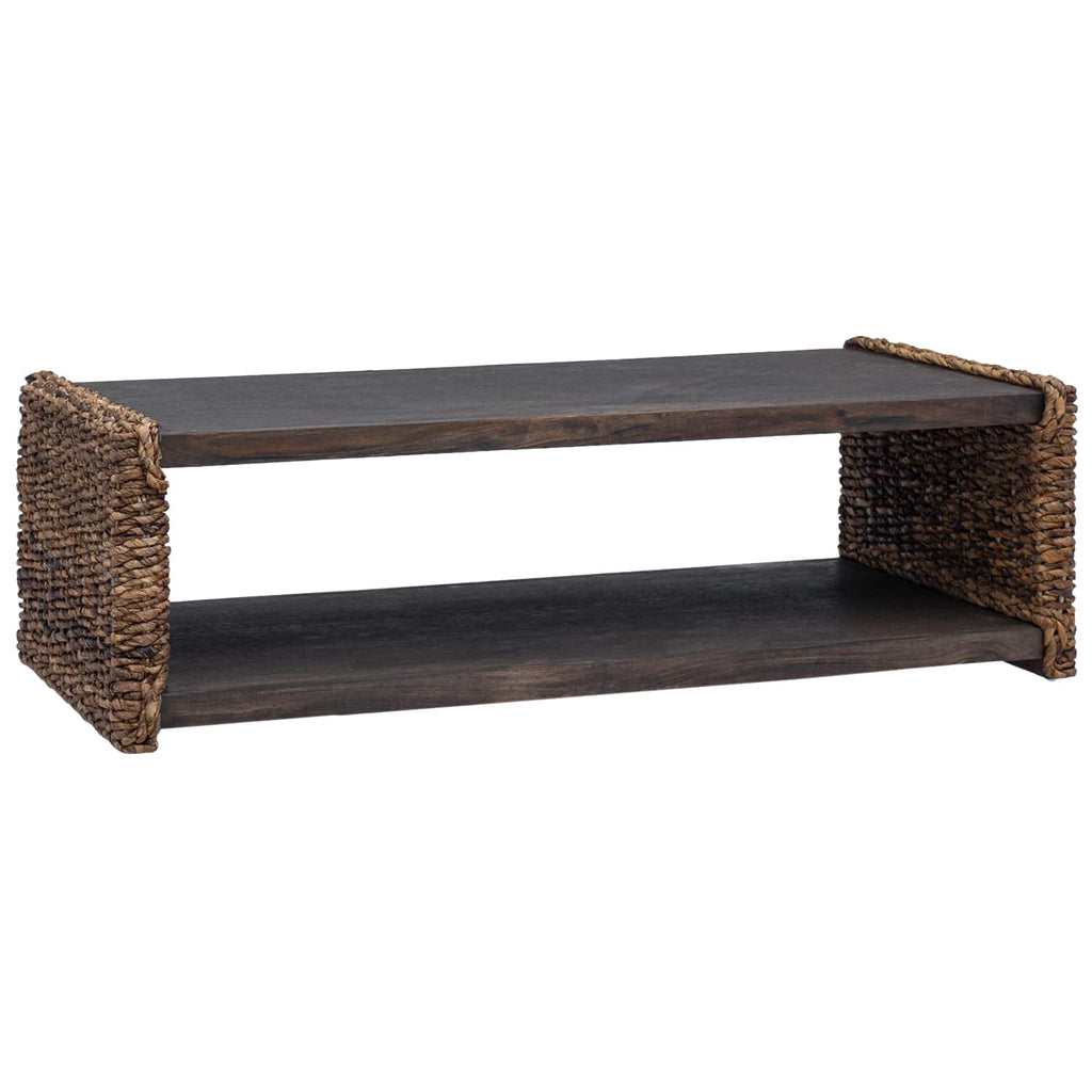 Mesa de Café Natural 110 x 55 x 35 cm Madera de Caoba Sólida