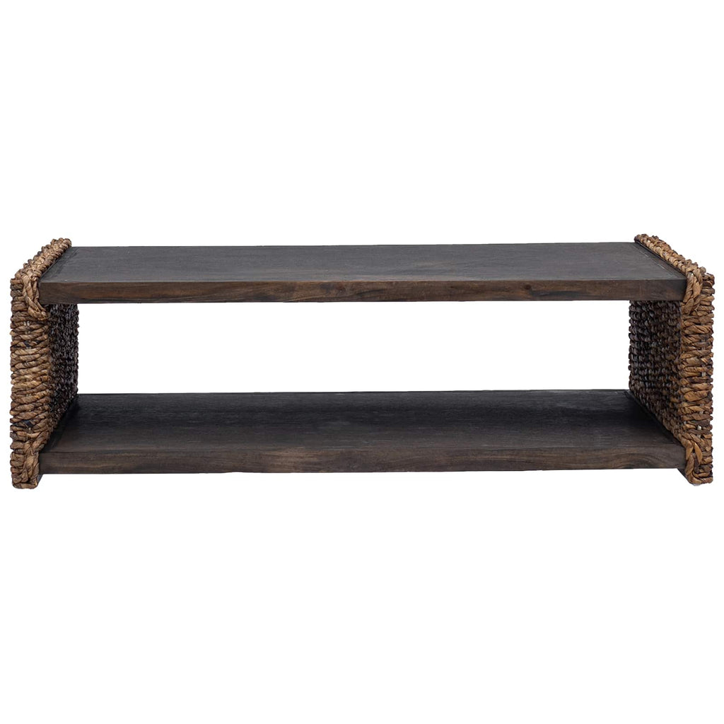Mesa de Café Natural 110 x 55 x 35 cm Madera de Caoba Sólida