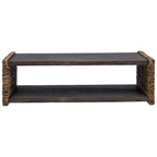 Mesa de Café Natural 110 x 55 x 35 cm Madera de Caoba Sólida