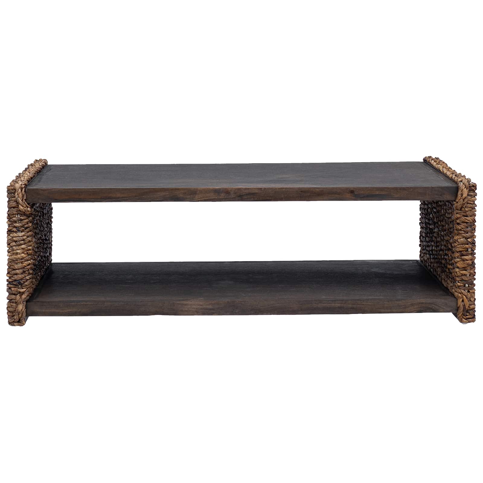 Mesa de Café Natural 110 x 55 x 35 cm Madera de Caoba Sólida