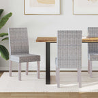 Silla de comedor 2 pcs Ratán Kubu y Madera de Caoba Sólida
