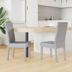 Silla de comedor 2 pcs Ratán Kubu y Madera de Caoba Sólida